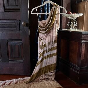 Alice McCall Gold and Cream One Shoulder Dress